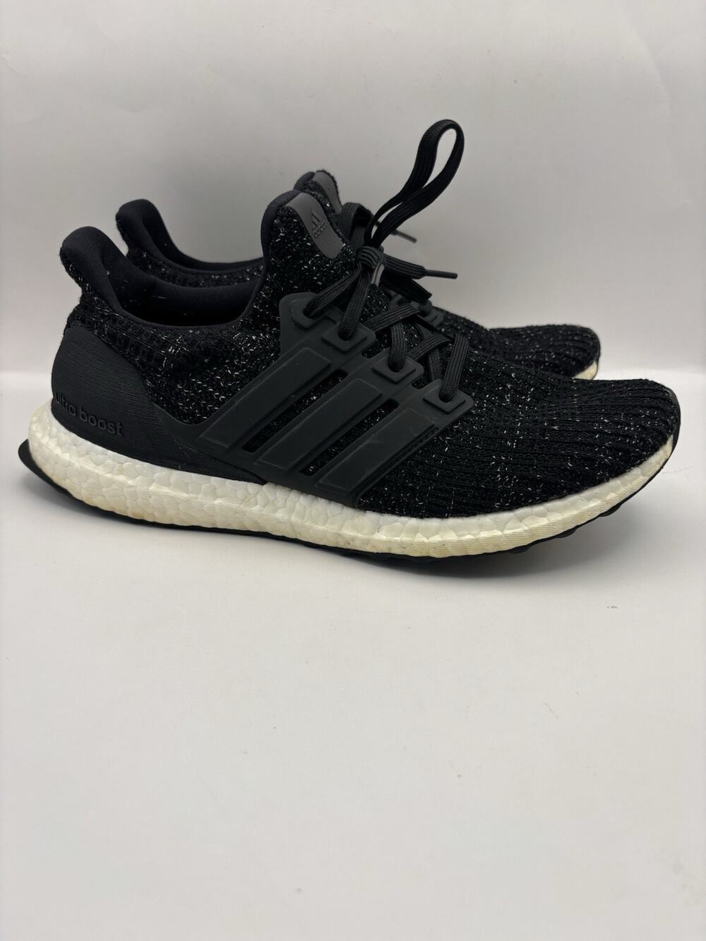 Adidas Ultraboost 4.0 Black White Speckle Sneakers Women Size 8.5
